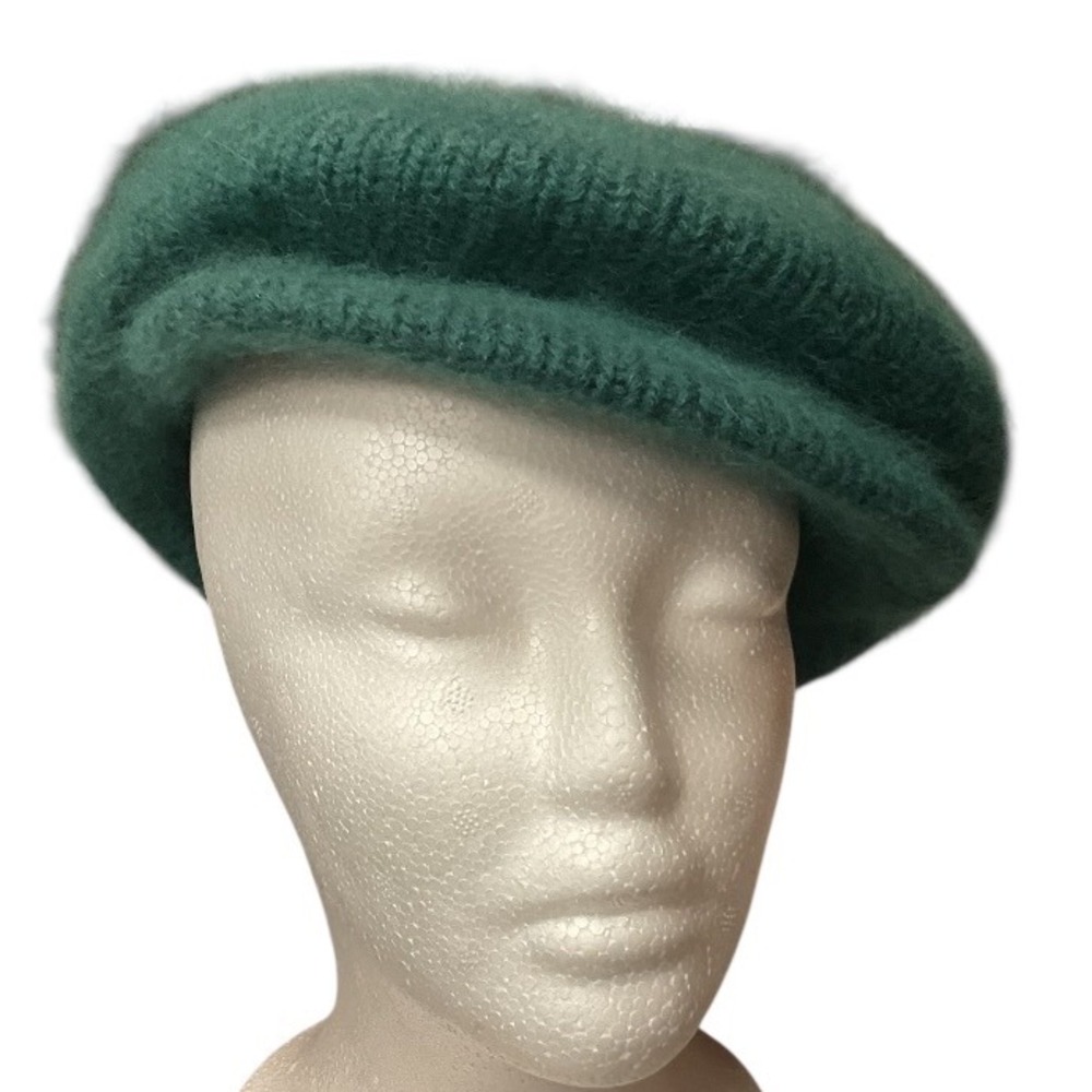Vintage Italian Unbranded Unisex Dark Green Wool Blend Trendy Beret Hat OS‎